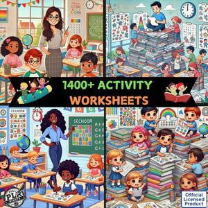 1400+ Activity Worksheets, Alphabet Writing, Math,& Flashcards, Kids Journals, Animals, & Much More!