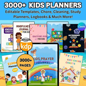 3000+ Kids Planners, Templates, Logbooks & Journals  | With Resell Rights